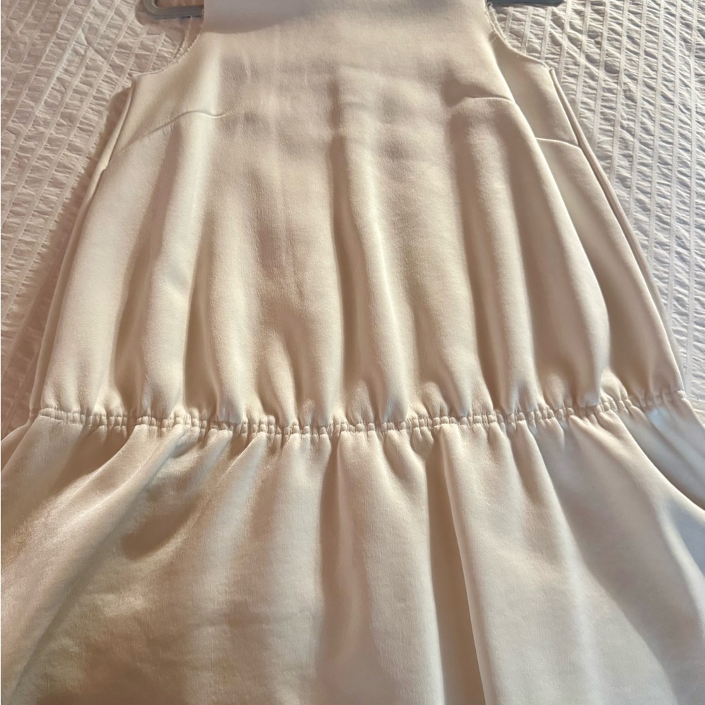 Elegant Cream Sleeveless Dress
